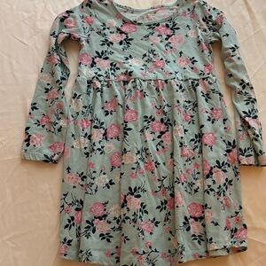 The Children's Place Green Floral Long Sleeve Dress